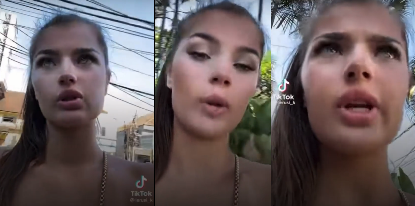 Pageant contestant Valeria Vasilieva, an Estonian, went viral on Indonesian social media on May 17, 2022 after labeling Balinese police as “corrupt”. Photo: Screengrab.