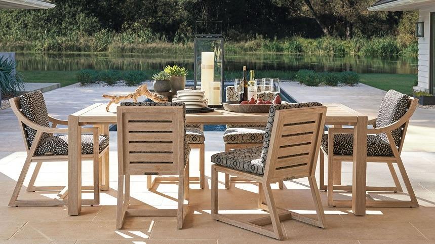 Outdoor dining furniture is a key element of day-to-night yards