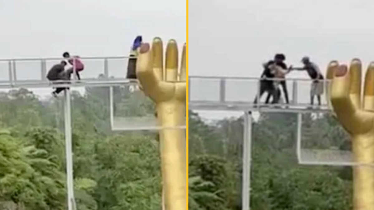Tourist dies after 30ft-high glass bridge shatters at Indonesian beauty spot