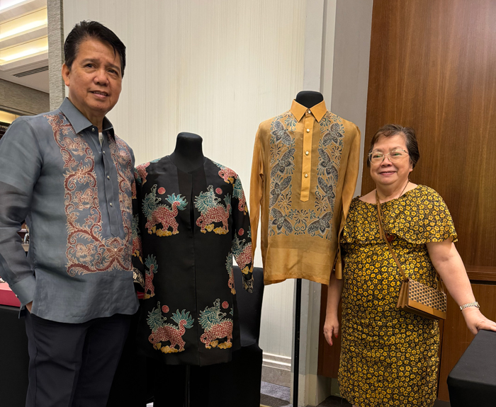 2 friends combine barong and batik